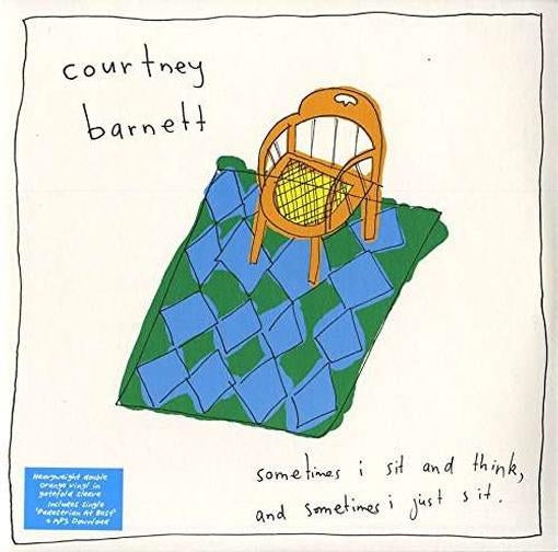Courtney Barnett Sometimes I Sit And Think deluxe black 2LP vinyl sleeve with album title and two black discs visible