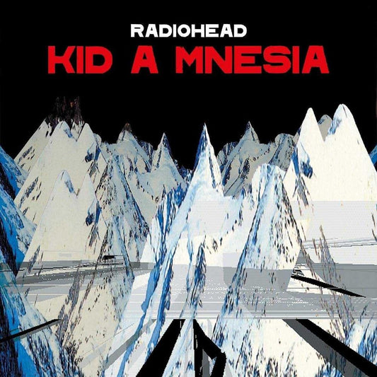 Radiohead KID A MNESIA 3CD box set showing cover artwork and three-disc packaging labeled Kid A Amnesiac Kid Amnesiae