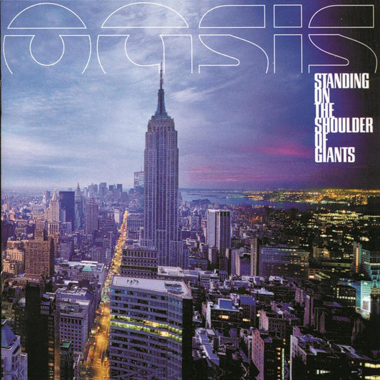 Oasis Standing On The Shoulder Of Giants 25th Anniversary silver vinyl LP with silver record and sleeve tracklist